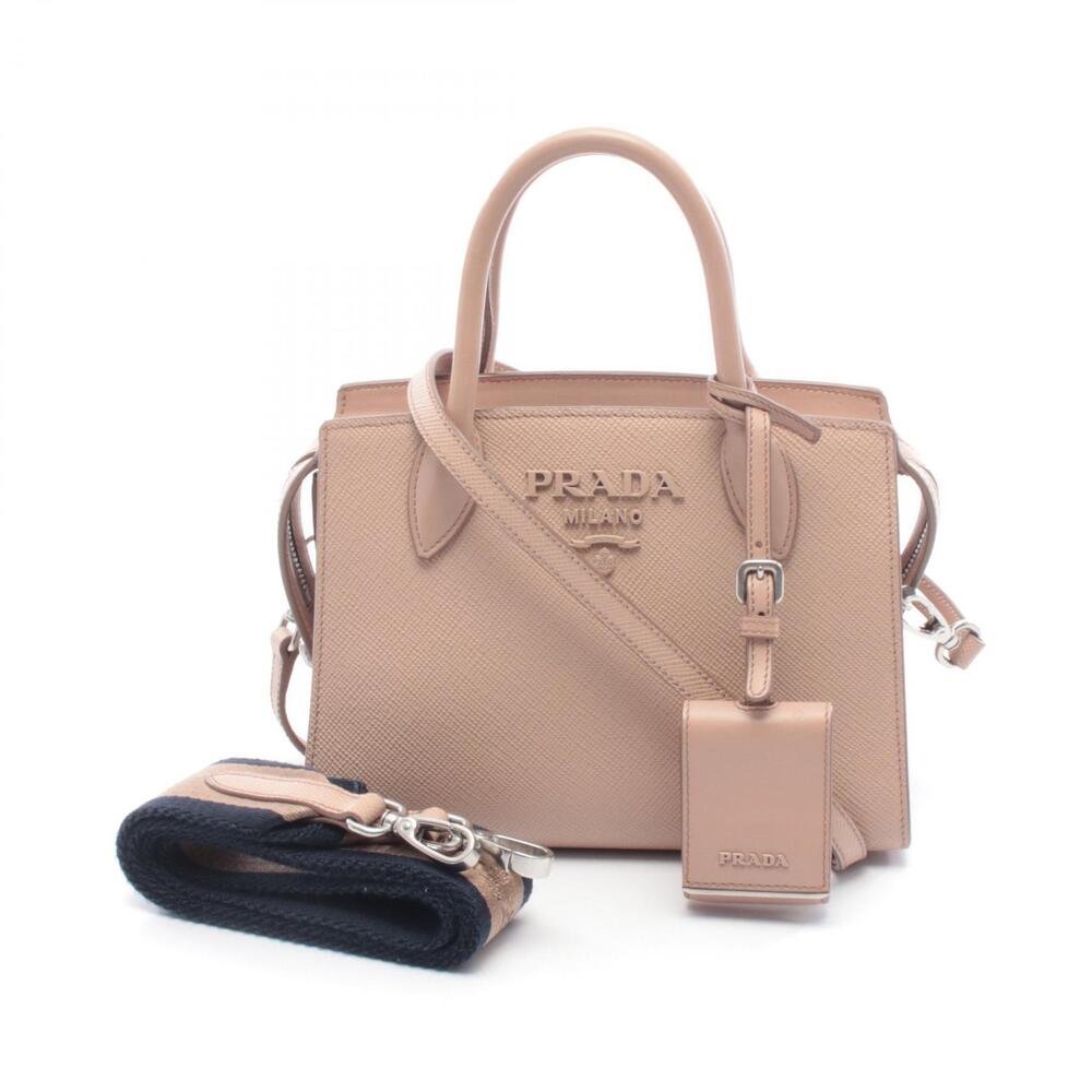 Prada SAFFIANO CUIR Monochrome Handbag Leather Pink Tone